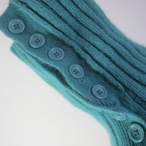 Vtg Banana Republic Women Small Turquoise Blue LS Cable Knit Angora Wool Sweater - Picture 5 of 12